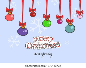 Vector illustration of the christmas balls background.