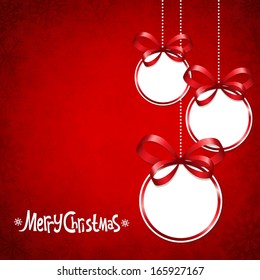 Vector illustration to Christmas with balls on a red background