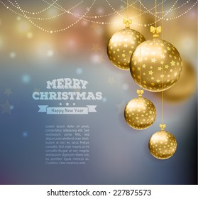Vector illustration of Christmas balls template background
