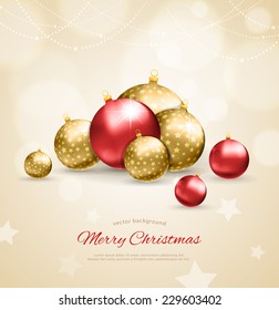 Vector illustration of Christmas balls template background