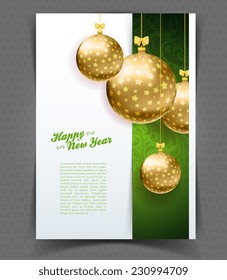 Vector illustration of Christmas balls template background