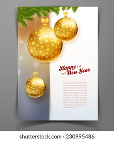 Vector illustration of Christmas balls template background