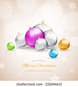 Vector illustration of Christmas balls template background