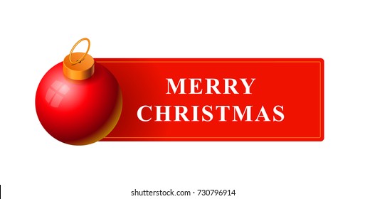Vector Illustration of Christmas banner, Christmas ball, background.