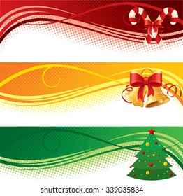 Vector illustration of christmas banners set. 