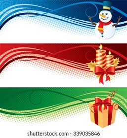 Vector illustration of christmas banners set. 