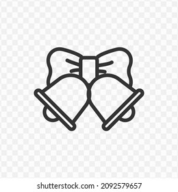 Vector illustration of christmas bell icon in dark color and transparent background(png).