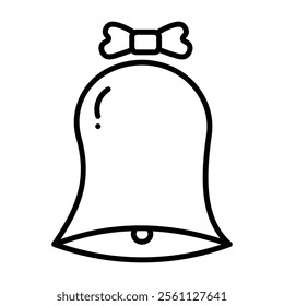 vector illustration of christmas bells line icon.