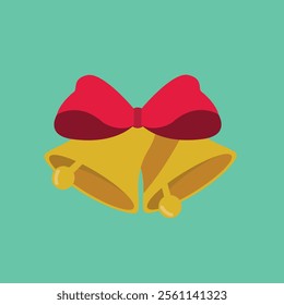 vector illustration of Christmas bells with red ribbon isolated on white for banners, cards, flyers, social media wallpapers, etc.