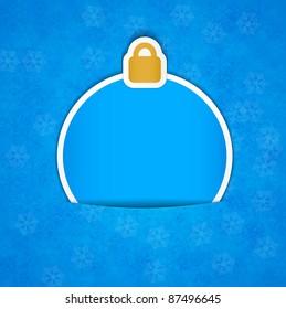 Vector illustration of christmas blue paper decorations.