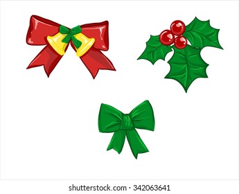 vector illustration Christmas bows