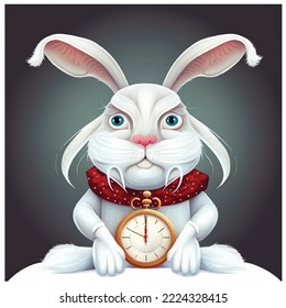 Ilustración vectorial de conejo de navidad