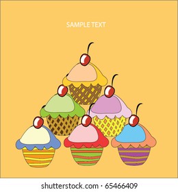 vector illustration Christmas cakes