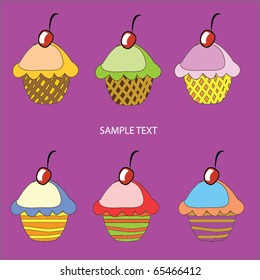 vector illustration Christmas cakes