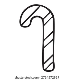 Ilustración vectorial de dulces de Navidad en estilos de diseño de contorno