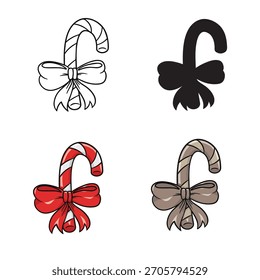 ilustração vetorial do doce de Natal, em vários