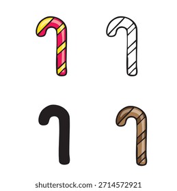 vector illustration of christmas candy in various design styles