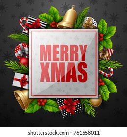 Vector illustration of Christmas card background