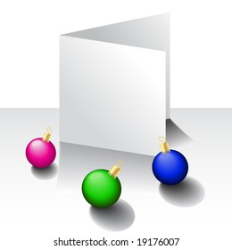 Vector - Illustration of a christmas card with decoration balls