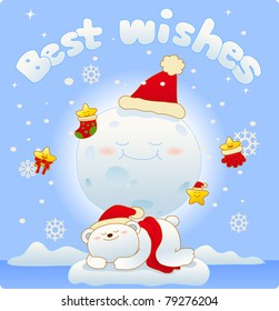 Vector illustration, Christmas card, Greeting card
