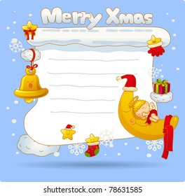 Vector illustration, Christmas card, Merry X'mas, Greeting card
