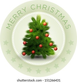 Vector illustration of Christmas Card. Vector ornament object.