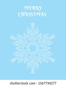 vector illustration of a christmas card with a snowflake.