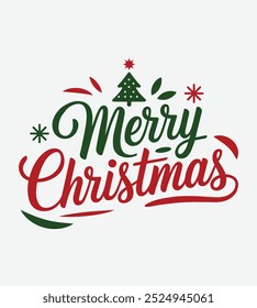 A vector illustration of a Christmas card template with the text "Merry Christmas". The background is white.