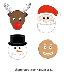 Vector illustration christmas characters  set