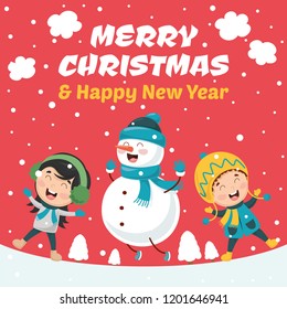 Vector Illustration Of Christmas Children