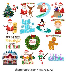 A vector illustration of Christmas clip arts 