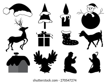 Vector illustration of a Christmas Collection isolated on white