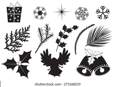 Vector illustration of a christmas Collection isolated on white