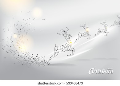 vector illustration. Christmas concept. dot and line motion graphic art