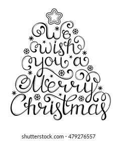 Vector illustration of Christmas congratulation on white background