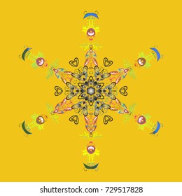 Vector illustration. Christmas cute background with snowflakes abstract background. Holiday design for Christmas and New Year fashion prints. 
