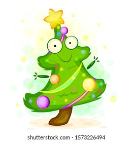 Vector illustration, christmas, cute, merry christmas tree