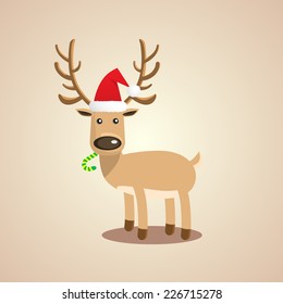 Vector Illustration of Christmas cute reindeer.