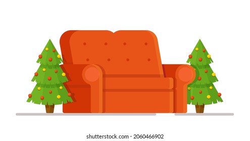 Vector illustration of Christmas Day. Hungry winter evening.
