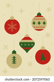 Vector illustration of Christmas decoration ball.