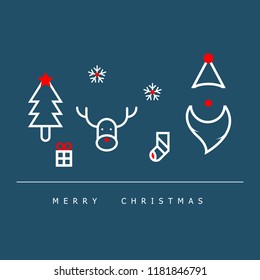 vector illustration of christmas decoration flat design background