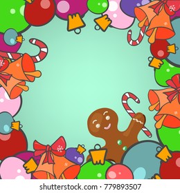 Vector illustration of the christmas decoration frame