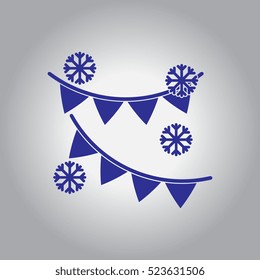 Vector illustration Christmas decorations with snowflake