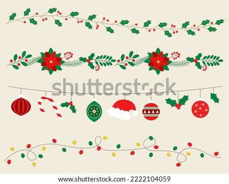 Vector illustration of Christmas decorative border.