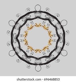 Vector illustration. For Christmas design. Snowflake winter isolated on gray background. New Year sign. Symbol of celebration. Icon silhouette.