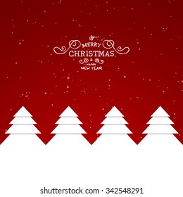 Vector Illustration of a Christmas Design with Trees