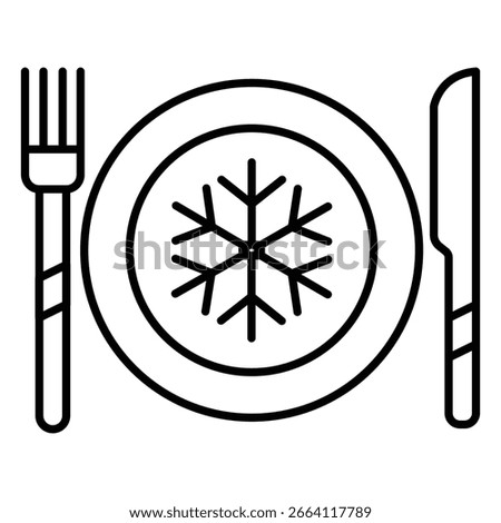 Vector Illustration of Christmas Dinner Table Setting for Holiday Celebrations
