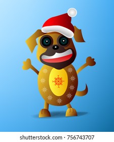 
Vector illustration of a Christmas dog to the Chinese New Year.