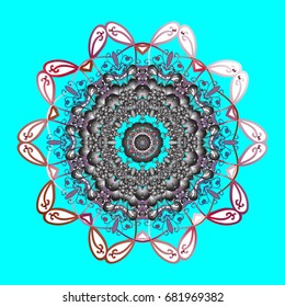 Vector illustration. Christmas doodle pattern with snowflakes, vector background.
