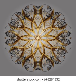 Vector illustration. Christmas doodle pattern with snowflakes, vector background.